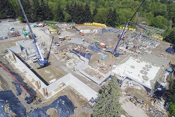 aerial view of a construction site