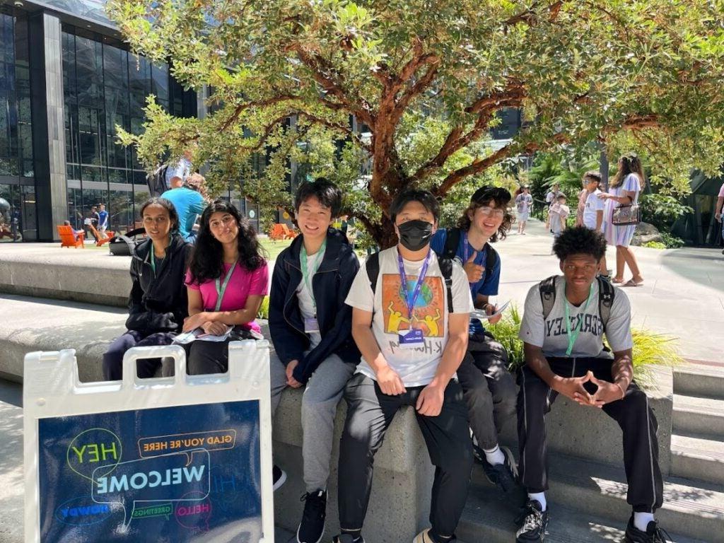 Students on a field trip to Amazon HQ. 